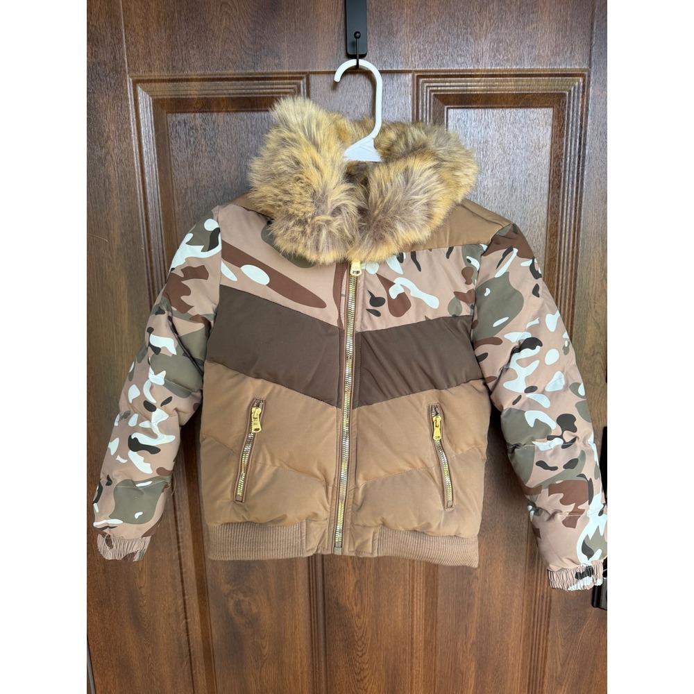 BOYS  7 JORDAN CRAIG SUGAR HILL PUFFER JACKET WITH FUR (SCORPION CAMO) 91548B